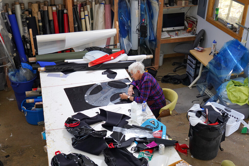 Sheri Tingey in her sewing workshop